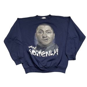 Vintage Three Stooges Crewneck Sweater Navy Blue